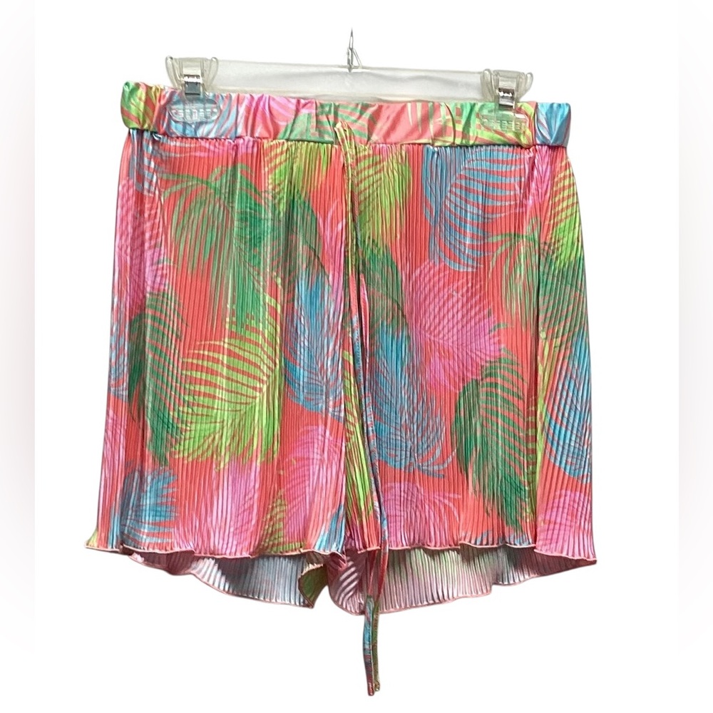 Jess Lea Malibu Sunset pleated short and top coord resort wear vibrant neons. LG - Picture 9 of 16